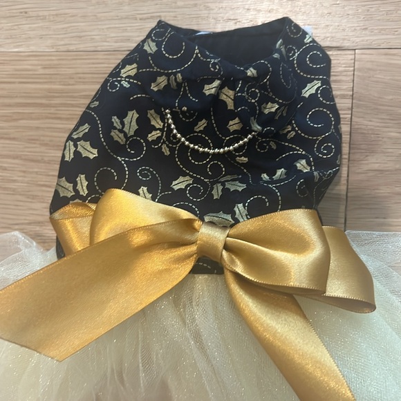 XS Dog gold and black tutu dress - Picture 3 of 3